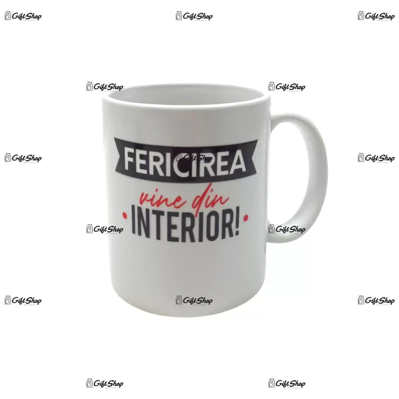 Fericirea vine din interior, cana cu p..a, din ceramica